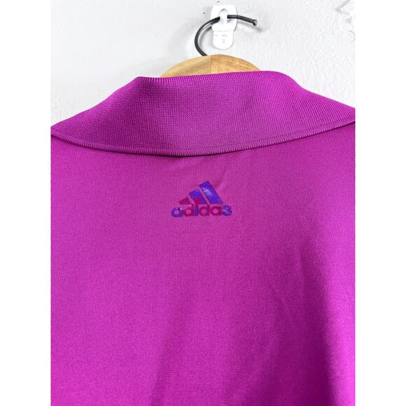 Men's Fuchsia Short Sleeve Adidas Polo Shirt 2X - Picture 3 of 7